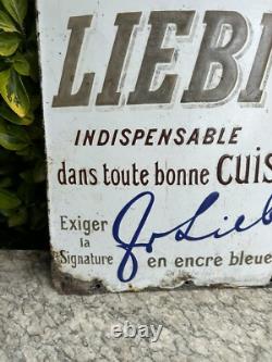 Plaque Émaillée Ancienne Authentiqueextrait De Viande Liebig