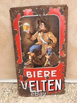 Plaque Émaillée Ancienne Bière Velten