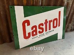 Plaque Émaillée Ancienne Castrol Huile Enamel Sign Emailschild