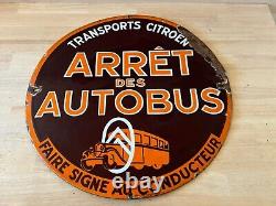 Plaque Émaillée Ancienne Citroen Autobus Enamel Sign Emailschild