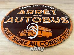 Plaque Émaillée Ancienne Citroen Autobus Enamel Sign Emailschild