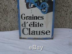 Plaque Emaillee Ancienne Graines Clause