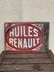Plaque Emaillee Ancienne Huiles Renault Double Face