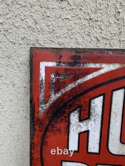 Plaque Emaillee Ancienne Huiles Renault Double Face