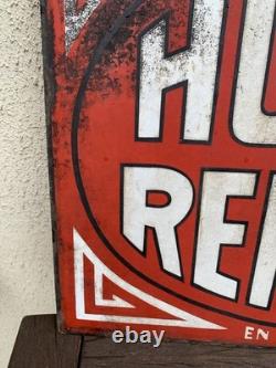 Plaque Emaillee Ancienne Huiles Renault Double Face