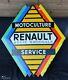 Plaque Émaillée Ancienne Motoculture Renault/Garage ancien/garage vintage
