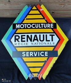 Plaque Émaillée Ancienne Motoculture Renault/Garage ancien/garage vintage