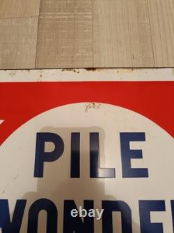 Plaque Émaillée Ancienne Pile Wonder