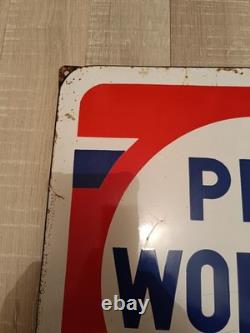 Plaque Émaillée Ancienne Pile Wonder