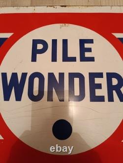 Plaque Émaillée Ancienne Pile Wonder