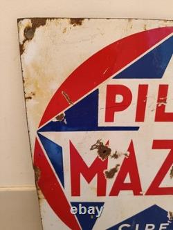 Plaque Émaillée Ancienne Piles Mazda Cipel
