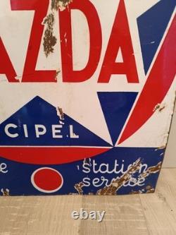 Plaque Émaillée Ancienne Piles Mazda Cipel