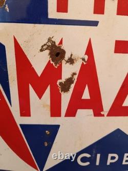 Plaque Émaillée Ancienne Piles Mazda Cipel