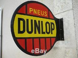 Plaque Emaillee Ancienne Pneus Dunlop Double Face Emaillerie Alsacienne
