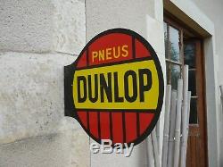 Plaque Emaillee Ancienne Pneus Dunlop Double Face Emaillerie Alsacienne