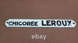 Plaque Emaillee Ancienne Publicitaire Chicoree Leroux N° 1