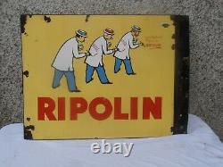 Plaque Emaillee Ancienne Ripolin