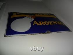 Plaque Emaillee Ancienne Tres Bombee Rare Philips Argenta
