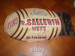 Plaque Emaillée Ancienne vin d Metz EAS VINS R. SALERIN