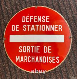Plaque Emaillee Annees 50 Sens Interdit Avec Particularite Forme Ronde