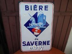 Plaque Emaillee Biere De Saverne Alsace Eas 1950 / Advertising Plate Beer
