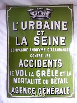 Plaque Emaillee Bombee L'urbaine Et La Seine Curved Enamel Plate Insurance
