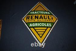 Plaque Emaillee Bombee Losange Tracteurs Renault Agricoles Emaillerie Alsacienne