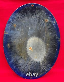 Plaque Émaillée Bombée POTASSE D'ALSACE Cigogne Tête à Gauche Engrais