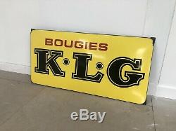 Plaque Emaillee Bougie KLG Ancienne Enamel Sign Emailschild Publicitaire