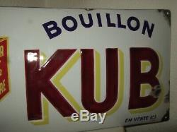 Plaque Émaillée Bouillon Kub XX Eme, Date De Juin 1937 Dans Son Jus