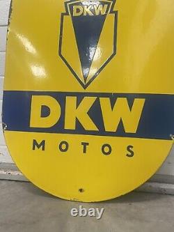 Plaque Émaillée DKW Moto Ancienne Emailschild Insegna Smaltata Enamel Sign