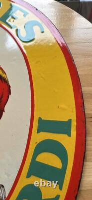 Plaque Emaillee Double Face Coq Hardi