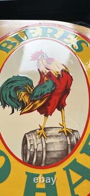 Plaque Emaillee Double Face Coq Hardi
