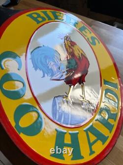 Plaque Emaillee Double Face Coq Hardi