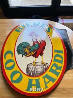 Plaque Emaillee Double Face Coq Hardi