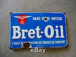 Plaque Émaillée Huile Bret-oil Competition Automobile Eas Bidon Can Oil