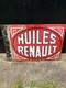 Plaque &Eacute;maill&eacute;e Huiles Renault Double Faces Ancienne