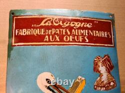 Plaque Emaillee La Cigogne, Pâtes Aux oufs Retouche Et Raccord