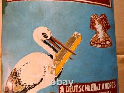 Plaque Emaillee La Cigogne, Pâtes Aux oufs Retouche Et Raccord