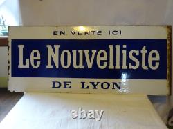 Plaque Emaillee Le Nouvelliste Lyon double face année 1940-50