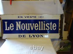 Plaque Emaillee Le Nouvelliste Lyon double face année 1940-50