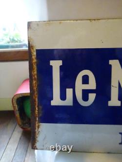 Plaque Emaillee Le Nouvelliste Lyon double face année 1940-50