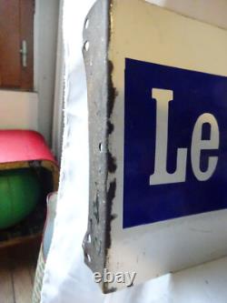 Plaque Emaillee Le Nouvelliste Lyon double face année 1940-50