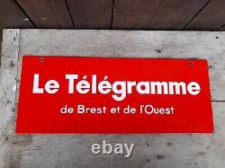 Plaque Emaillee Le Télégramme De Brest Et Ouest double face