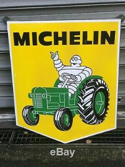 Plaque Emaillee Michelin Tarcteur Tres Bel Etat