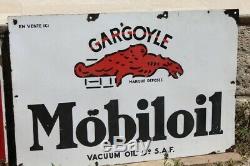 Plaque Emaillee Mobiloil Gargoyle Annees 30 Garage Atelier Automobile Huile