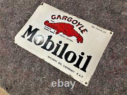 Plaque Émaillée Mobiloil Gargoyle Enamel Sign Emailschild