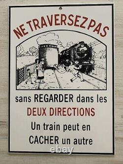 Plaque Émaillée Ne Traversez Pas pour les passages à niveau et gares de train