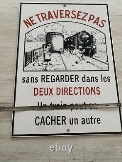 Plaque Émaillée Ne Traversez Pas pour les passages à niveau et gares de train