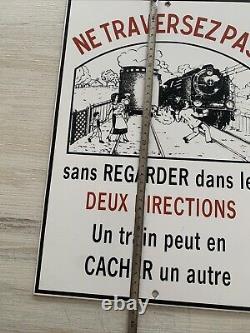 Plaque Émaillée Ne Traversez Pas pour les passages à niveau et gares de train